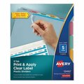 Avery Dennison DIVIDER, IM TRANS 5TAB, AST 12452